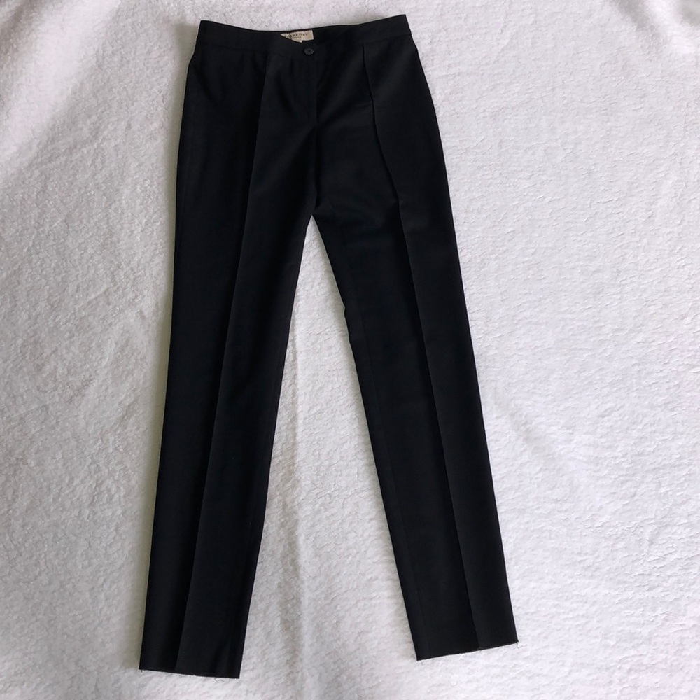 Burberry Black Wool Cropped Wool Trousers NWOT - Picture 2 of 8